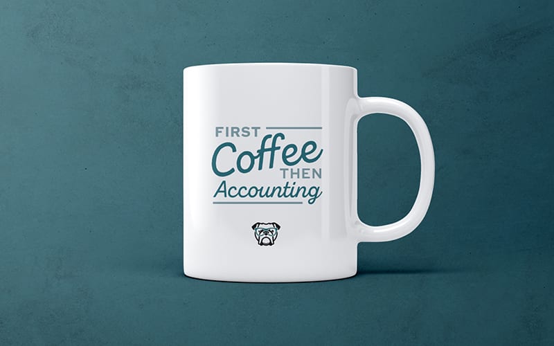bulldog accounting coffee mug design