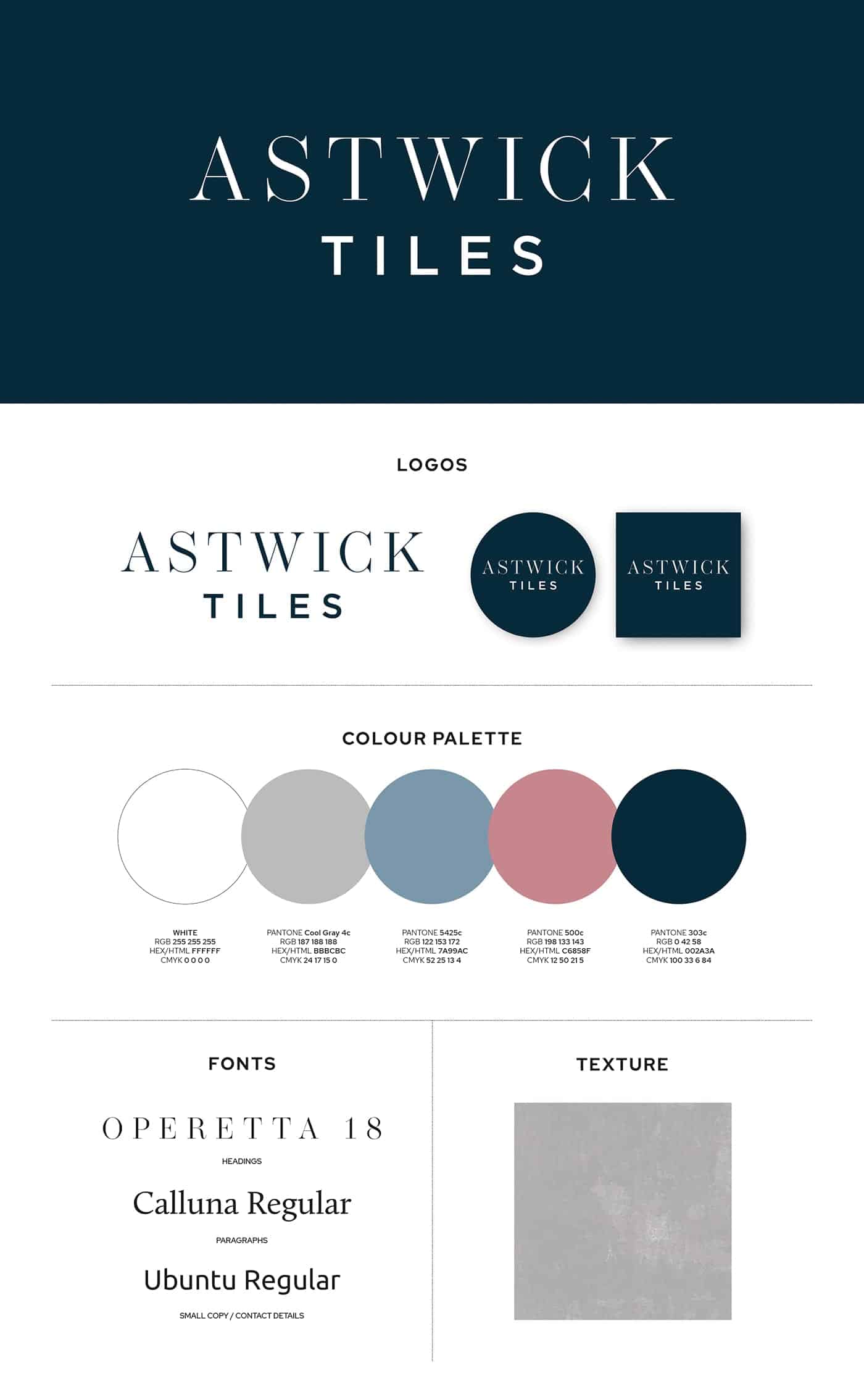 astwick tiles branding guidelines document layout