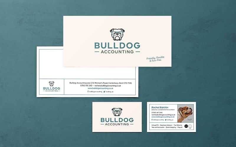 bulldog accounting stationery design branding
