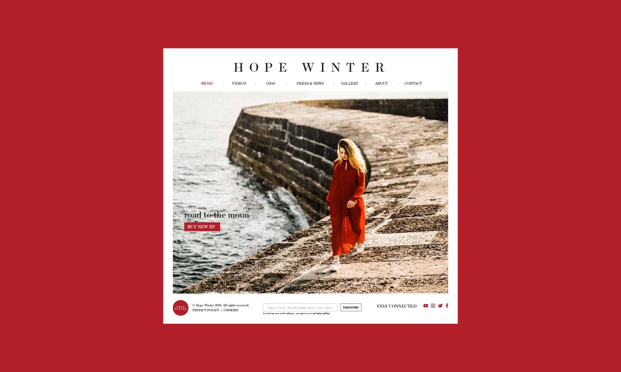 hope winter branding website design layout