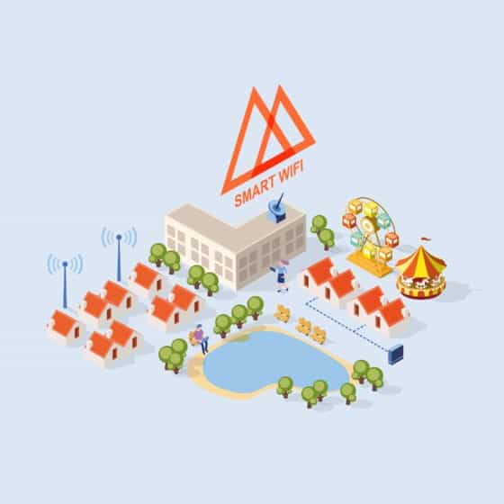 smart event services isometric illustration wifi