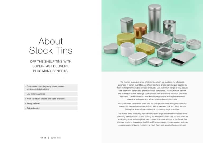 tinware direct about page brochure design