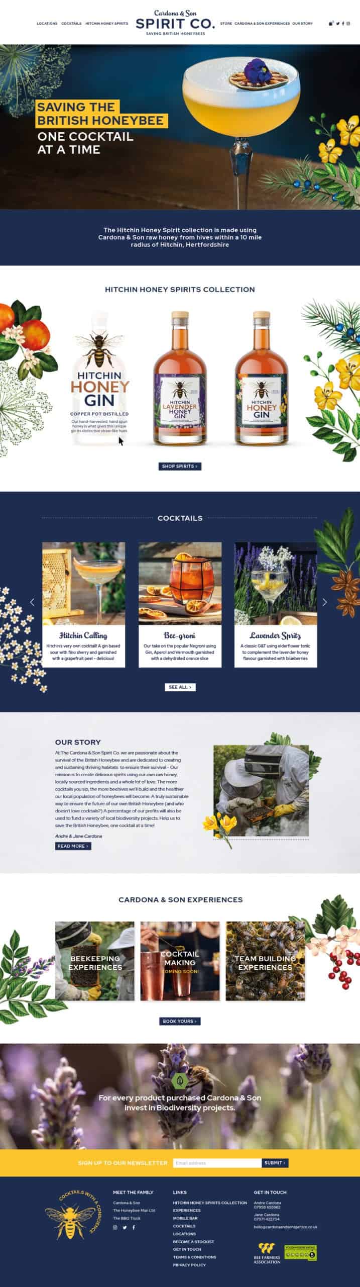 Cardona & Son Spirit Co Website design layout iam39 wordpress ecommerce