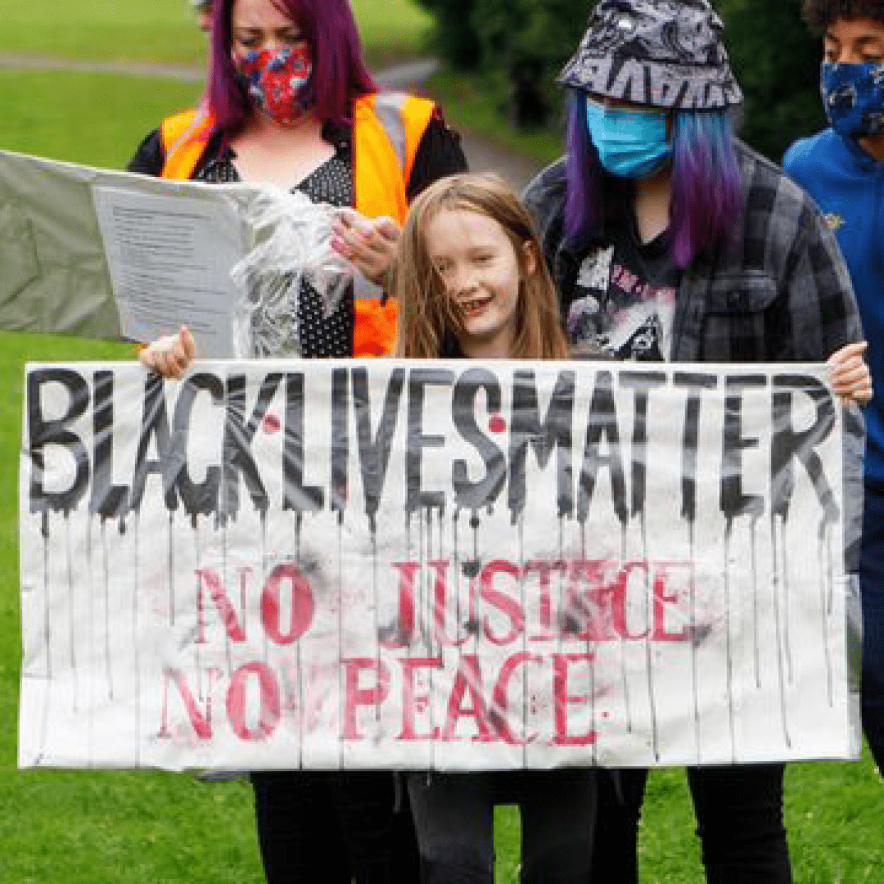black lives matter banner event hitchin